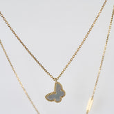 Van Cleef & Arpels VCA MOP Lucky Butterfly Pendant Necklace